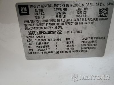 Zdjęcie 12 z 12 samochodu: 2016 CHEVROLET SILVERADO K1500 LT VIN:3GCUKREC4GG291952 - miniatura