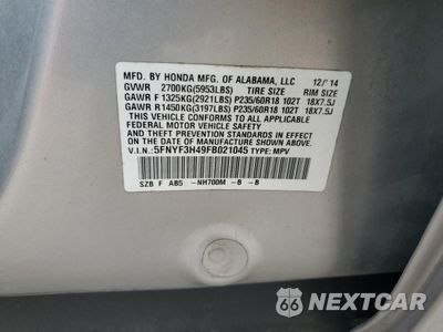 Zdjęcie 14 z 16 samochodu: 2015 HONDA PILOT EX VIN:5FNYF3H49FB021045 - miniatura