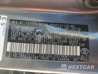Zdjęcie 12 z 14 samochodu: 2006 TOYOTA COROLLA CE VIN:2T1BR32E16C680174 - miniatura