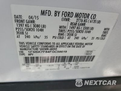 Zdjęcie 13 z 13 samochodu: 2015 FORD EXPLORER LIMITED VIN:1FM5K7F84FGC58619 - miniatura