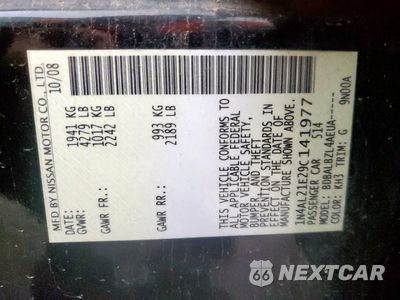 Zdjęcie 13 z 13 samochodu: 2009 NISSAN ALTIMA 2.5 VIN:1N4AL21E29C141977 - miniatura