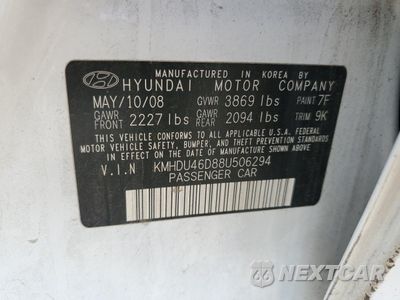 Zdjęcie 13 z 15 samochodu: 2008 HYUNDAI ELANTRA GLS VIN:KMHDU46D88U506294 - miniatura