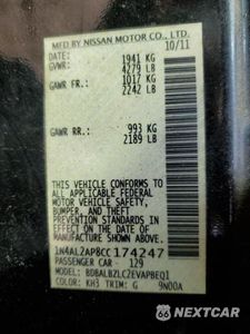 Zdjęcie 12 z 12 samochodu: 2012 NISSAN ALTIMA BASE VIN:1N4AL2AP8CC174247 - miniatura