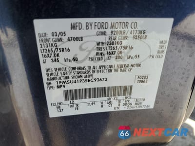 Zdjęcie 13 z 15 samochodu: 2005 FORD EXCURSION XLT VIN:1FMSU41P35EC93673 - miniatura