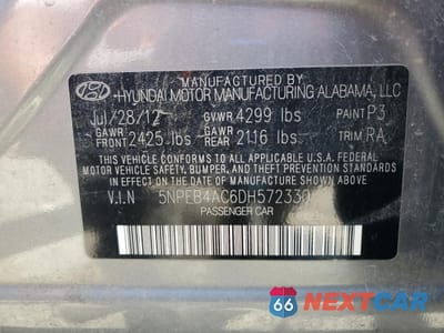 Zdjęcie 12 z 12 samochodu: 2013 HYUNDAI SONATA GLS VIN:5NPEB4AC6DH572330 - miniatura