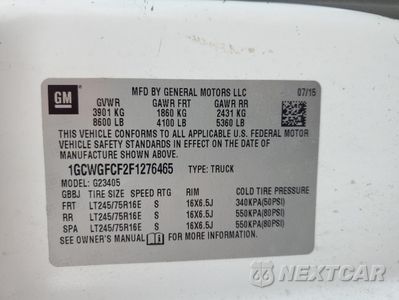 Zdjęcie 13 z 13 samochodu: 2015 CHEVROLET EXPRESS G2500 VIN:1GCWGFCF2F1276465 - miniatura