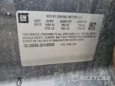 Zdjęcie 12 z 14 samochodu: 2012 CHEVROLET SONIC LS VIN:1G1JA5SH3C4199505 - miniatura