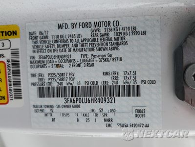 Zdjęcie 12 z 13 samochodu: 2017 FORD FUSION SE HYBRID VIN:3FA6P0LU6HR409321 - miniatura