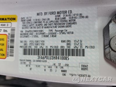 Zdjęcie 12 z 12 samochodu: 2017 FORD FUSION SE HYBRID VIN:3FA6P0LU3HR410085 - miniatura
