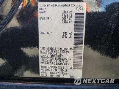 Zdjęcie 12 z 13 samochodu: 2022 NISSAN ALTIMA SV VIN:1N4BL4DV6NN311154 - miniatura