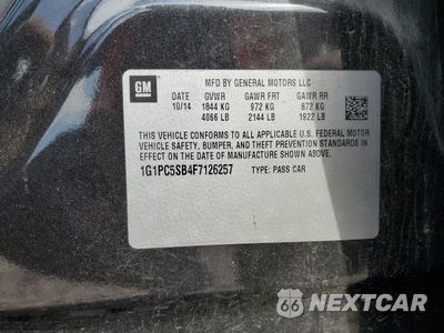 Zdjęcie 12 z 12 samochodu: 2015 CHEVROLET CRUZE LT VIN:1G1PC5SB4F7126257 - miniatura