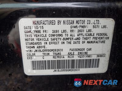 Zdjęcie 13 z 13 samochodu: 2016 INFINITI QX50 VIN:JN1BJ0RR9GM262631 - miniatura