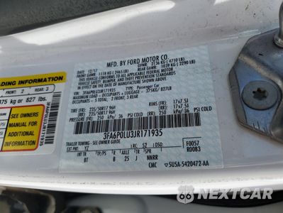 Zdjęcie 12 z 13 samochodu: 2018 FORD FUSION SE HYBRID VIN:3FA6P0LU3JR171935 - miniatura