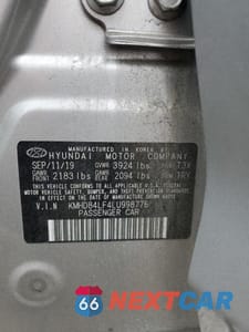 Zdjęcie 12 z 12 samochodu: 2020 HYUNDAI ELANTRA SEL VIN:KMHD84LF4LU998776 - miniatura