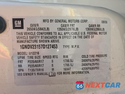 Zdjęcie 13 z 15 samochodu: 2007 CHEVROLET UPLANDER LS VIN:1GNDV23157D127453 - miniatura