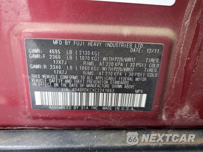 Zdjęcie 13 z 15 samochodu: 2012 SUBARU OUTBACK 3.6R LIMITED VIN:4S4BRDKCXC2241663 - miniatura