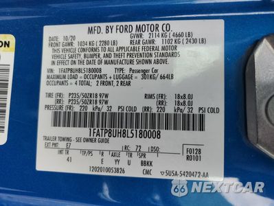 Zdjęcie 12 z 15 samochodu: 2020 FORD MUSTANG VIN:1FATP8UH8L5180008 - miniatura