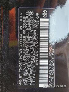 Zdjęcie 12 z 12 samochodu: 2007 TOYOTA CAMRY CE VIN:JTNBE46K173092265 - miniatura