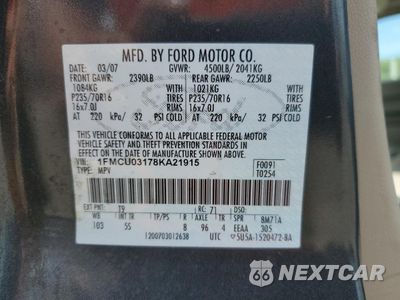 Zdjęcie 13 z 13 samochodu: 2008 FORD ESCAPE XLT VIN:1FMCU03178KA21915 - miniatura