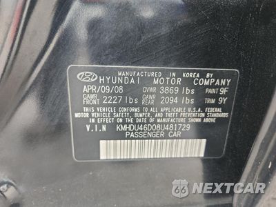 Zdjęcie 12 z 14 samochodu: 2008 HYUNDAI ELANTRA GLS VIN:KMHDU46D08U481729 - miniatura