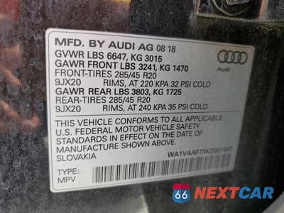 Zdjęcie 14 z 14 samochodu: 2019 AUDI Q7 PRESTIGE VIN:WA1VAAF73KD001047 - miniatura