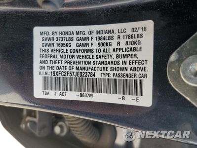 Zdjęcie 12 z 15 samochodu: 2018 HONDA CIVIC LX VIN:19XFC2F57JE023784 - miniatura