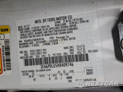 Zdjęcie 12 z 13 samochodu: 2017 FORD FUSION SE HYBRID VIN:3FA6P0LU5HR409746 - miniatura