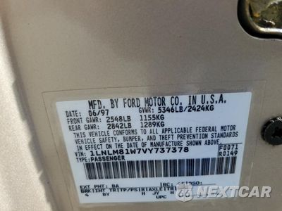 Zdjęcie 12 z 12 samochodu: 1997 LINCOLN TOWN CAR EXECUTIVE VIN:1LNLM81W7VY737737 - miniatura