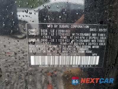 Zdjęcie 13 z 13 samochodu: 2023 SUBARU OUTBACK WILDERNESS VIN:4S4BTGUD9P3175616 - miniatura