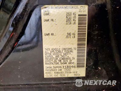 Zdjęcie 13 z 15 samochodu: 2015 NISSAN ALTIMA 2.5 VIN:1N4AL3AP4FN358096 - miniatura