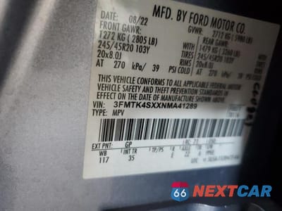 Zdjęcie 14 z 14 samochodu: 2022 FORD MUSTANG MACH-E GT VIN:3FMTK4SXXNMA41289 - miniatura