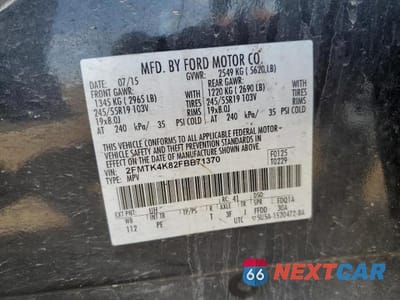 Zdjęcie 12 z 12 samochodu: 2015 FORD EDGE VIN:2FMTK4K82FBB71370 - miniatura