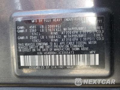 Zdjęcie 13 z 13 samochodu: 2012 SUBARU OUTBACK 2.5I LIMITED VIN:4S4BRBKC3C3205473 - miniatura