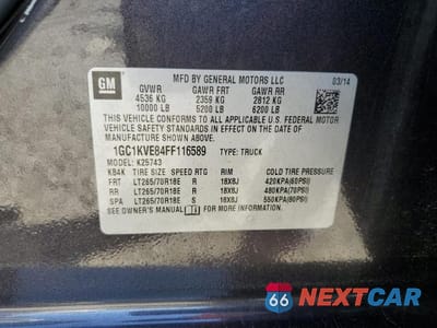 Zdjęcie 13 z 13 samochodu: 2015 CHEVROLET SILVERADO K2500 HEAVY DUTY LT VIN:1GC1KVE84FF116589 - miniatura