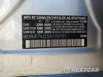 Zdjęcie 12 z 14 samochodu: 2005 MERCEDES-BENZ E 55 AMG VIN:WDBUF76J25A720702 - miniatura