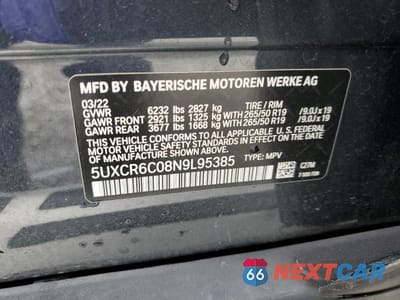 Zdjęcie 13 z 13 samochodu: 2022 BMW X5 XDRIVE40I VIN:5UXCR6C08N9L95385 - miniatura