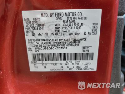 Zdjęcie 13 z 13 samochodu: 2012 FORD ESCAPE LIMITED VIN:1FMCU9EG9CKC07583 - miniatura