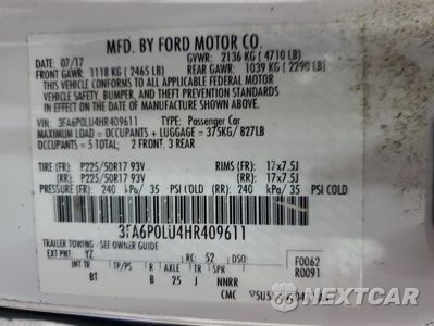 Zdjęcie 12 z 12 samochodu: 2017 FORD FUSION SE HYBRID VIN:3FA6P0LU4HR409611 - miniatura