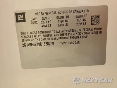 Zdjęcie 12 z 12 samochodu: 2012 CHEVROLET IMPALA LS VIN:2G1WF5E30C1328299 - miniatura