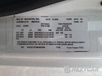 Zdjęcie 10 z 10 samochodu: 2021 INTERNATIONAL LT625 SEMI TRUCK VIN:3HSDZTZR4MN855086 - miniatura