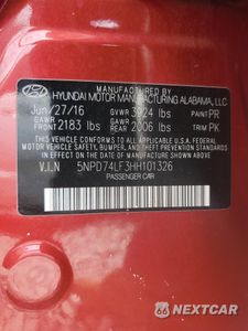 Zdjęcie 13 z 13 samochodu: 2017 HYUNDAI ELANTRA SE VIN:5NPD74LF3HH101326 - miniatura