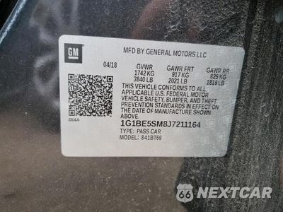 Zdjęcie 13 z 13 samochodu: 2018 CHEVROLET CRUZE LT VIN:1G1BE5SM8J7211164 - miniatura