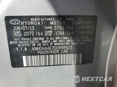 Zdjęcie 12 z 12 samochodu: 2013 HYUNDAI ELANTRA GLS VIN:KMHDH4AE7DU898621 - miniatura