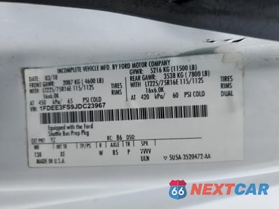 Zdjęcie 12 z 12 samochodu: 2018 FORD ECONOLINE E350 SUPER DUTY CUTAWAY VAN VIN:1FDEE3FS9JDC23967 - miniatura
