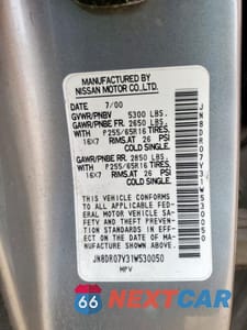 Zdjęcie 13 z 13 samochodu: 2001 NISSAN PATHFINDER LE VIN:JN8DR07Y31W530050 - miniatura