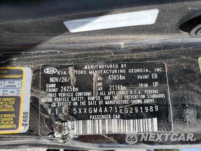Zdjęcie 13 z 13 samochodu: 2014 KIA OPTIMA LX VIN:5XXGM4A71EG291989 - miniatura