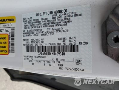 Zdjęcie 12 z 13 samochodu: 2017 FORD FUSION SE HYBRID VIN:3FA6P0LUXHR409340 - miniatura