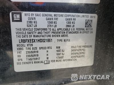 Zdjęcie 14 z 14 samochodu: 2017 BUICK ENVISION PREMIUM VIN:LRBFXESX1HD021861 - miniatura