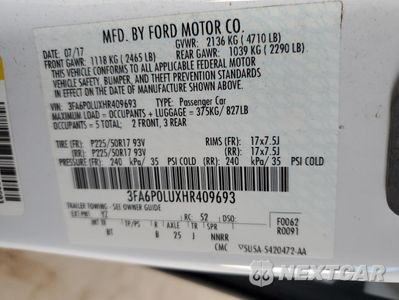 Zdjęcie 12 z 13 samochodu: 2017 FORD FUSION SE HYBRID VIN:3FA6P0LUXHR409693 - miniatura