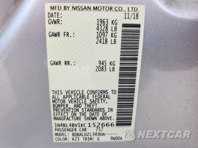 Zdjęcie 13 z 14 samochodu: 2019 NISSAN ALTIMA S VIN:1N4BL4BV1KC152666 - miniatura